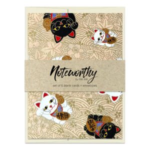 MANEKI NEKO (Gold) Washi Note Card Set