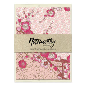 Haruna Pink Washi Note Card Set
