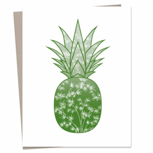 Pineapple w/Bamboo Greeting Card