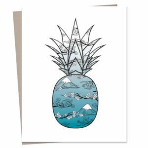 Pineapple w/Fuji-San Greeting Card