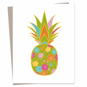 Pineapple w/Colorful Ume Greeting Card