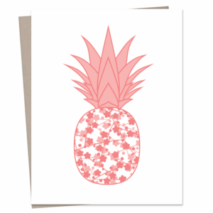 Pineapple w/Pink Ume Greeting Card