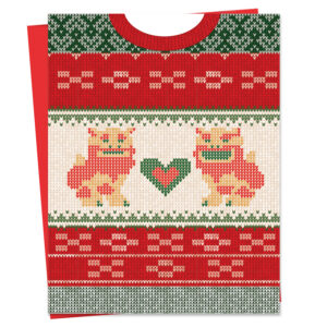 Shisa Ugly Christmas Sweater Greeting Card