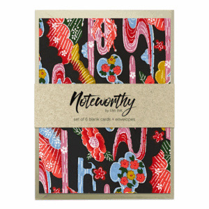 KAMA (Black) Washi Note Card Set