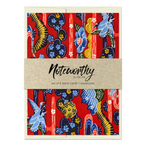 Kama Red Washi Note Card Set