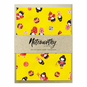 CHIBIHIME (Yellow) Washi Note Card Set