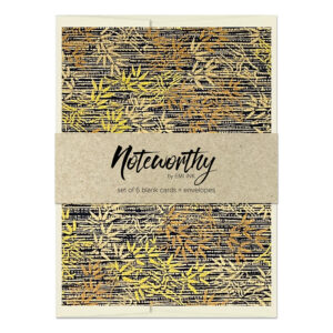 Black and gold bamboo washi note card set with layered metallic bamboo stalk pattern and traditional Japanese-inspired design by Emi Ink