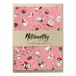 LUNA PINK Washi Note Card Set