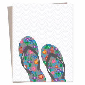Sansei Okinawan Slippahs Greeting Card