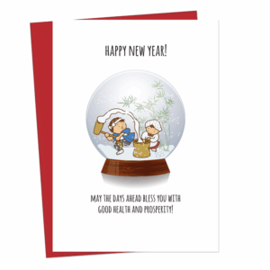 Mochitsuki Snow Globe Greeting Card (5x7)