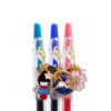 hanamitriocharmpen_close Hanami Charm Pen Trio by love MIREI featuring kokeshi doll, Fuji-san, fan, and sakura enamel charms with turquoise green, blue, and coral pink Pilot Juice gel pens