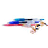 hanamitriocharmpen_full Full view of Hanami Charm Pen Trio by love MIREI with kokeshi doll, Fuji-san, fan, and sakura enamel charms