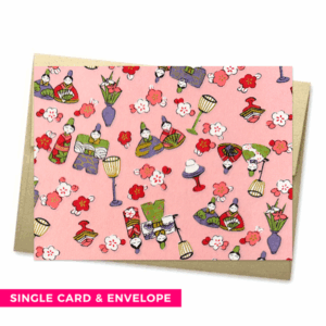 HINAMATSURI Pink Single Washi Note Card