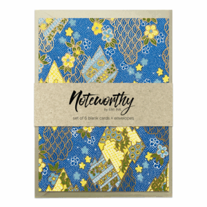 YUZUKI BLUE Washi Note Card Set