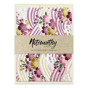 SUWAKO MAGENTA Washi Note Card Set