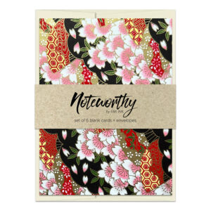 TSUKIKO BLACK Washi Note Card Set