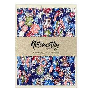 Kenichi Navy Washi Note Card Set