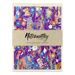 Kenichi Purple Washi Note Card Set
