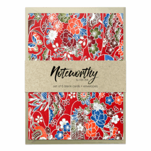 KENICHI (Red) Washi Note Card Set