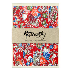 Kenichi Red Washi Note Card Set