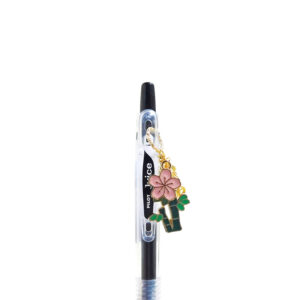 Bamboo charm pen with enamel bamboo stalk and pink cherry blossom charm, by local designer, love MIREI