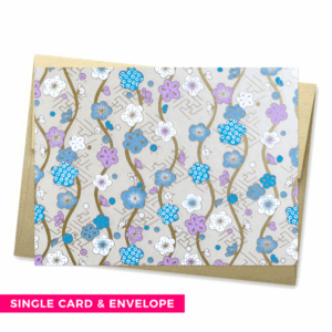 MAYU BLUE Single Washi Note Card