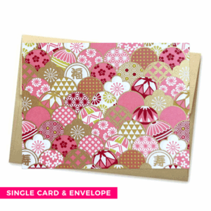 SHIORI PINK Single Washi Note Card