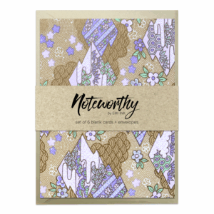 YUZUKI LAVENDER Washi Note Card Set