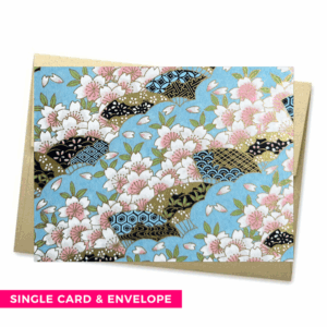 TSUKIKO BLUE Single Washi Note Card