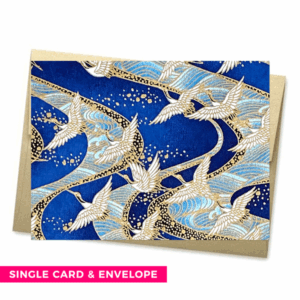 TSURU NAVY Single Washi Note Card
