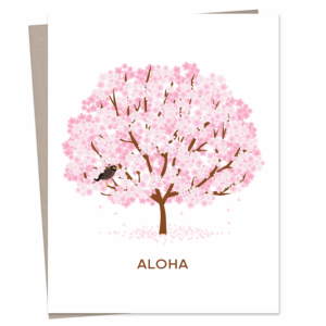 Sansei Mynah and Sakura Greeting Card