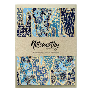 ANSHIN BLUE GOLD Washi Note Card Set