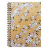 Misato Yellow washi notebook cover with pink and white sakura blossoms on warm golden yellow background