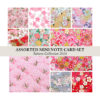 sakuracollection2026_assortedwashiminiset 2026 Sakura Assorted Mini Washi Note Card Set featuring ten cherry blossom designs