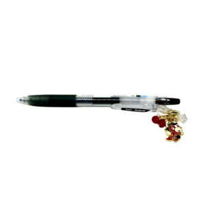 Horse zodiac charm pen by love MIREI featuring an enamel horse charm, red bead accents, and black Pilot Juice gel pen