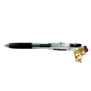 Ox zodiac charm pen by love MIREI featuring an enamel ox charm, red bead accents, and black Pilot Juice gel pen