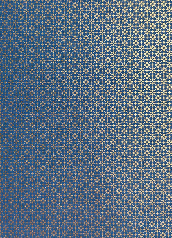 hoshikage_washipattern Hoshikage Japanese chiyogami pattern with delicate metallic gold geometric design on a rich blue background