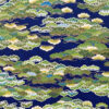 Matsukaze Japanese chiyogami pattern with layered green pine branches, white accents, metallic gold details, and deep navy background