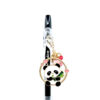 Panda Hearts Charm Pen with enamel panda, bamboo, pink hearts, and glass bead accents