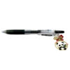 Full view of Panda Hearts Charm Pen, a black Pilot Juice gel pen with panda charm and pink bead accents