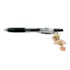 sakurafancharmpen_full Full view of Sakura Fan Charm Pen, a black Pilot Juice gel pen with sakura fan charm and pink bead accents