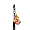 strawberrycapybaracharmpen_close Strawberry Capybara Charm Pen with glossy resin capybara, pink strawberry, colorful beads, and gold-plated accents