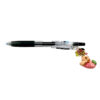 strawberrycapybaracharmpen_full Full view of Strawberry Capybara Charm Pen, a black Pilot Juice gel pen with resin capybara and strawberry charm