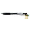 Full view of Sweet Pup Charm Pen, a black Pilot Juice gel pen with enamel dog charm and blue bead accents