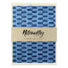 Yagasuri Indigo Japanese washi note card set with blue arrow-feather chiyogami pattern and natural paper belly band