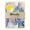 tsurubloomcobalt_washinotecardset_ccn Tsuru & Bloom Cobalt washi note card set with kraft paper band, featuring cobalt blue Japanese chiyogami with cranes, kiku flowers, mint, lavender, aqua, yellow, and gold accents.