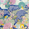 tsurubloomcobalt_washipattern Cobalt blue Japanese chiyogami pattern with cranes, kiku flowers, mint and lavender blooms, aqua details, yellow accents, and metallic gold.