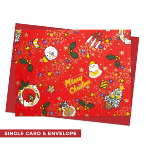 Christmas Red Single Washi Note Card